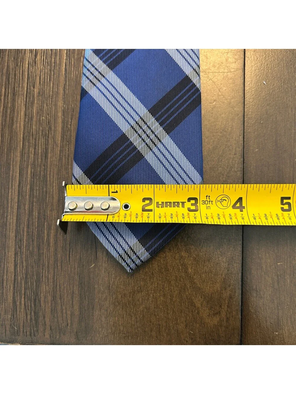 Vintage Y2K 90s M&S 100% Silk Blue Plaid Tartan Men’s Tie NWOT